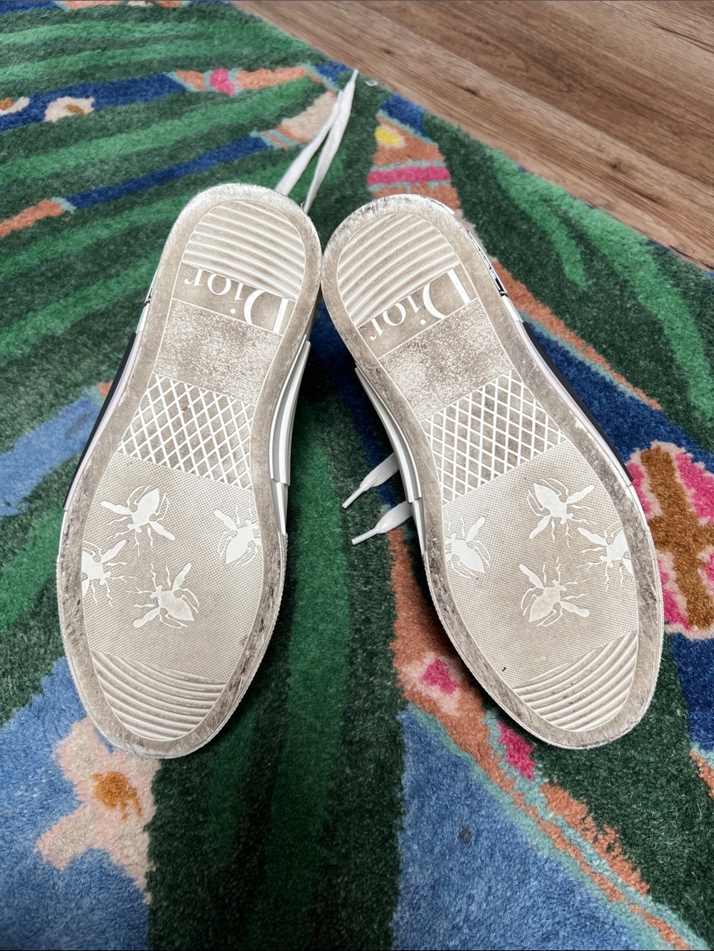 Dior High-Top Sneakers in White and Gray Oblique Print - Picture 2 of 5